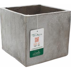 Virágláda kocka Steatite fehér 31cm