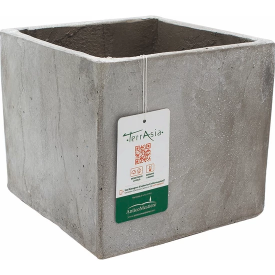 Virágláda kocka Steatite fehér 31cm